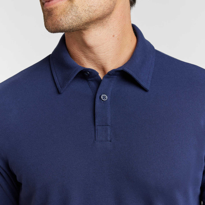 Ash & Erie Navy Pique Polo Shirt for Short Men   Short Sleeve Polo Shirt