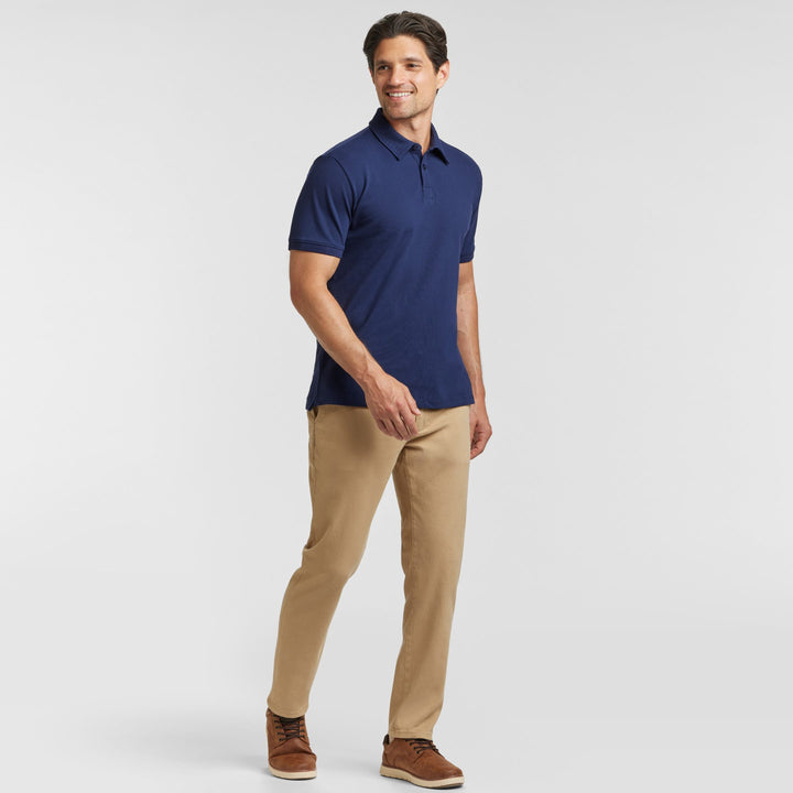 Ash & Erie Navy Pique Polo Shirt for Short Men   Short Sleeve Polo Shirt