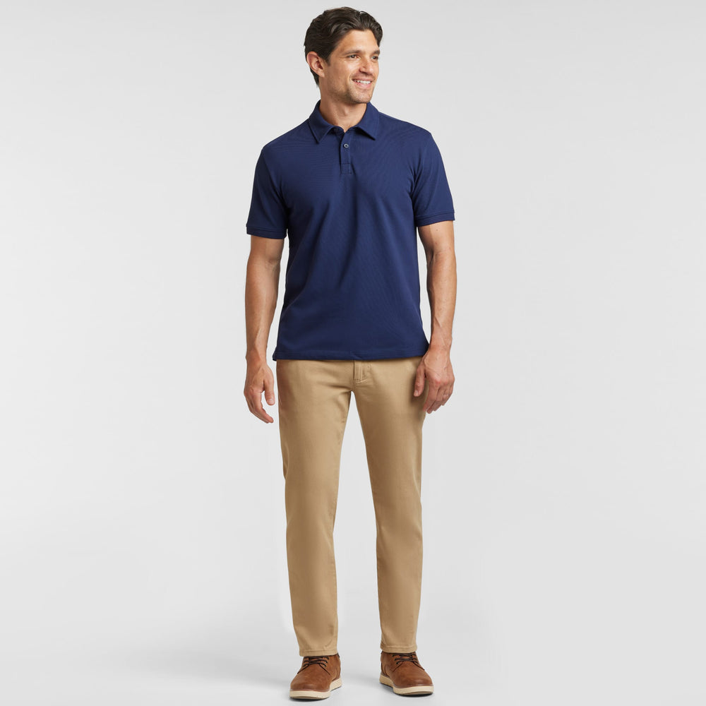 Ash & Erie Navy Pique Polo Shirt for Short Men   Short Sleeve Polo Shirt