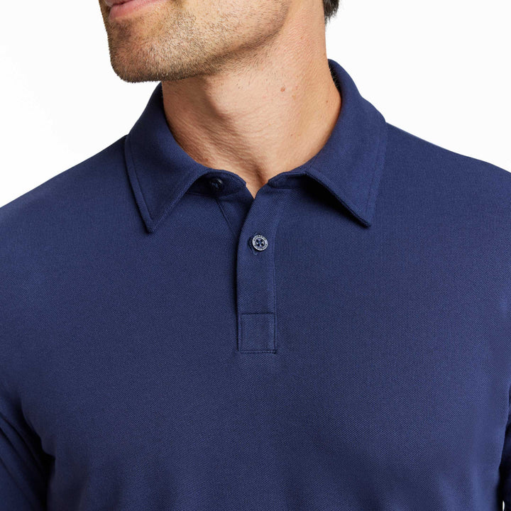 Ash & Erie Navy Pique Polo Shirt for Short Men   Short Sleeve Polo Shirt