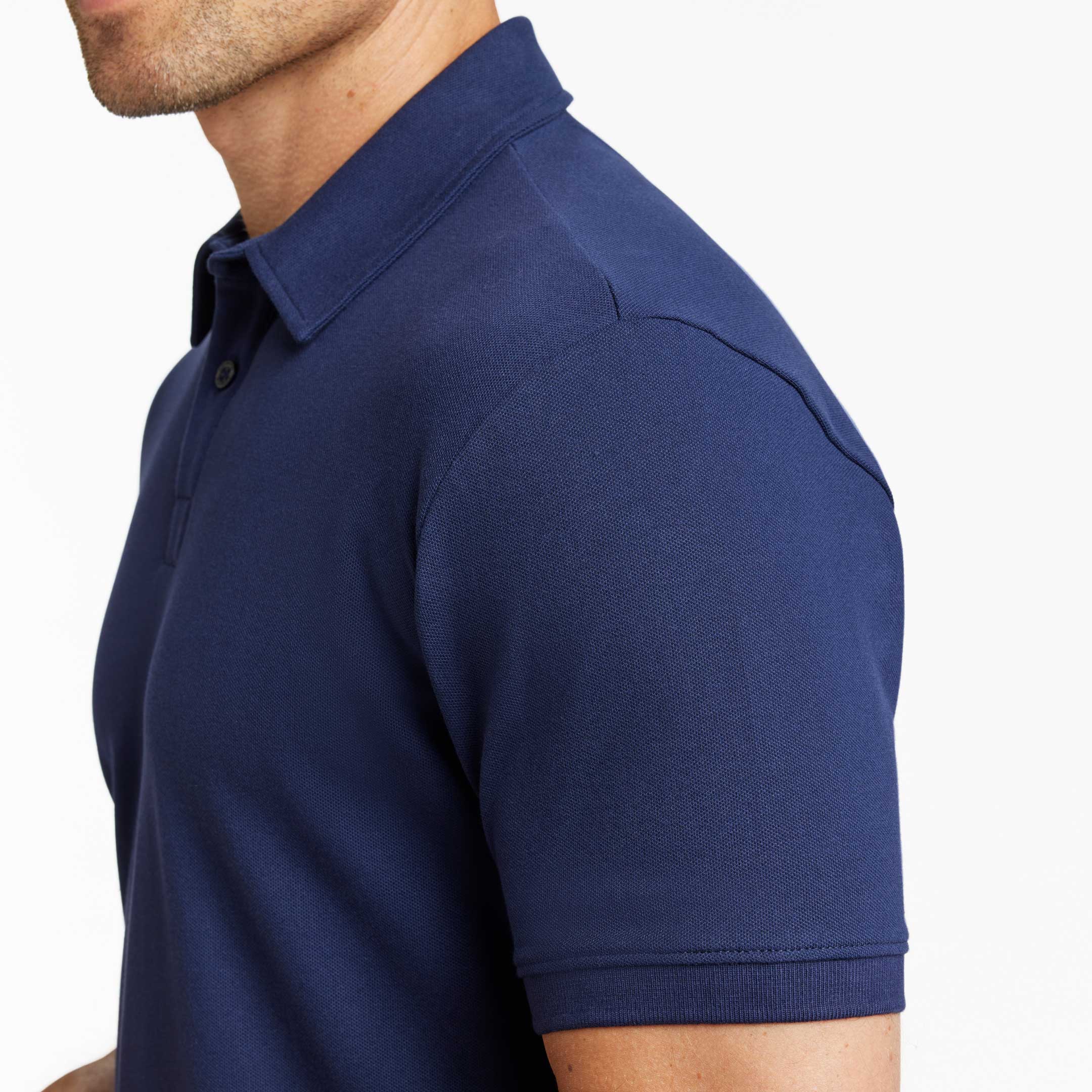 Ash & Erie Navy Pique Polo Shirt for Short Men   Short Sleeve Polo Shirt