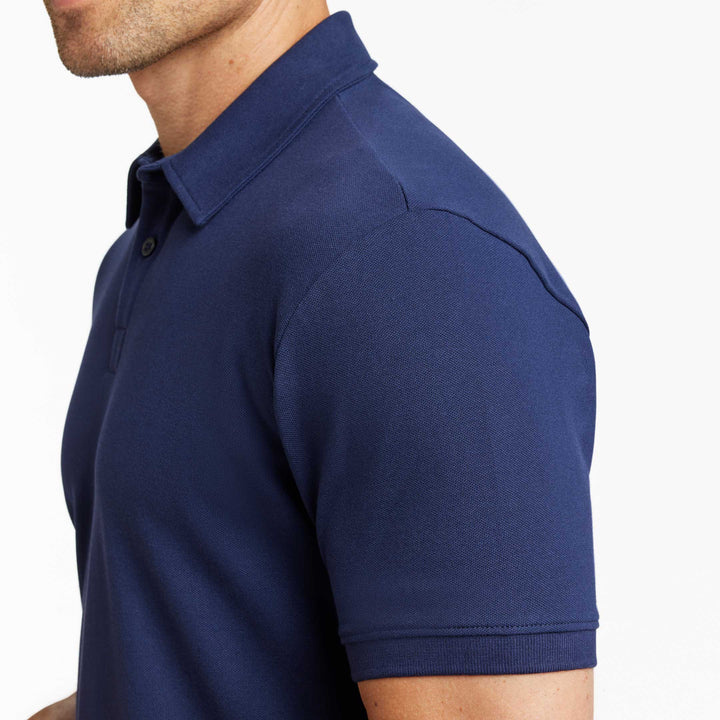 Ash & Erie Navy Pique Polo Shirt for Short Men   Short Sleeve Polo Shirt