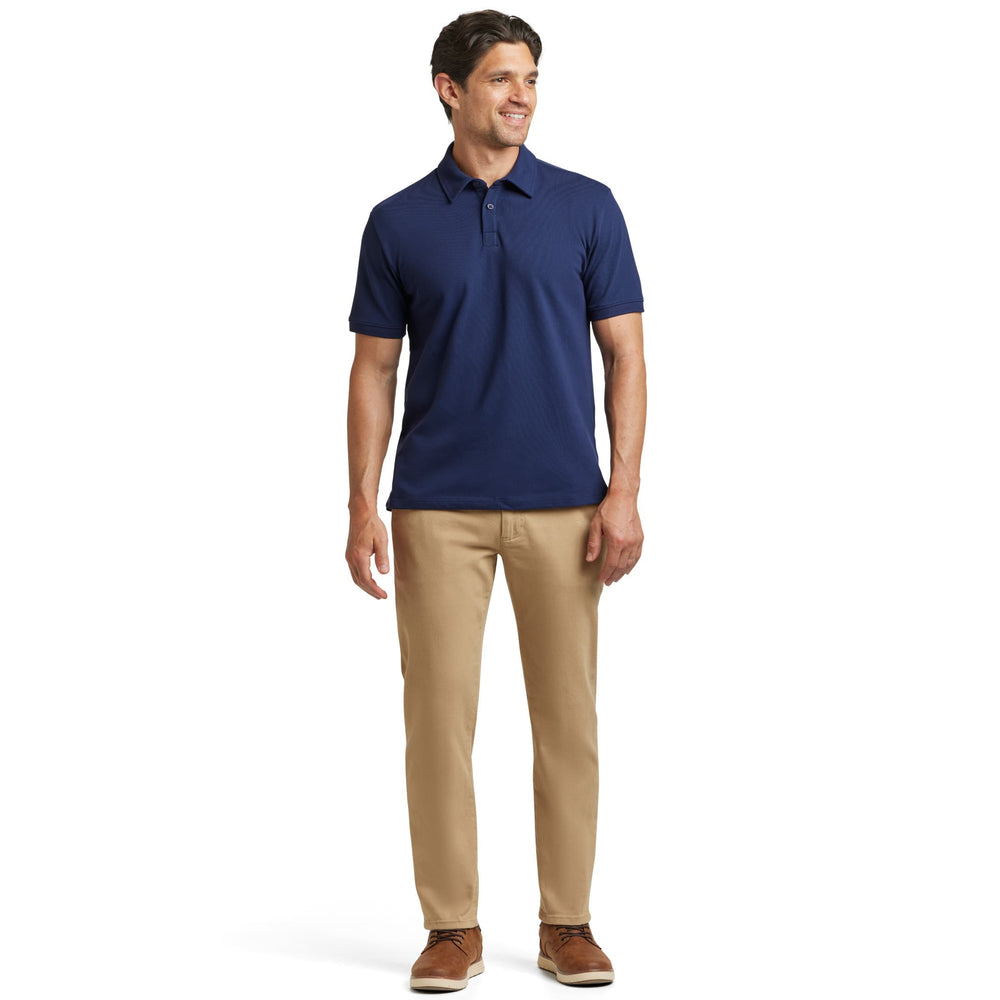 Ash & Erie Navy Pique Polo Shirt for Short Men   Short Sleeve Polo Shirt