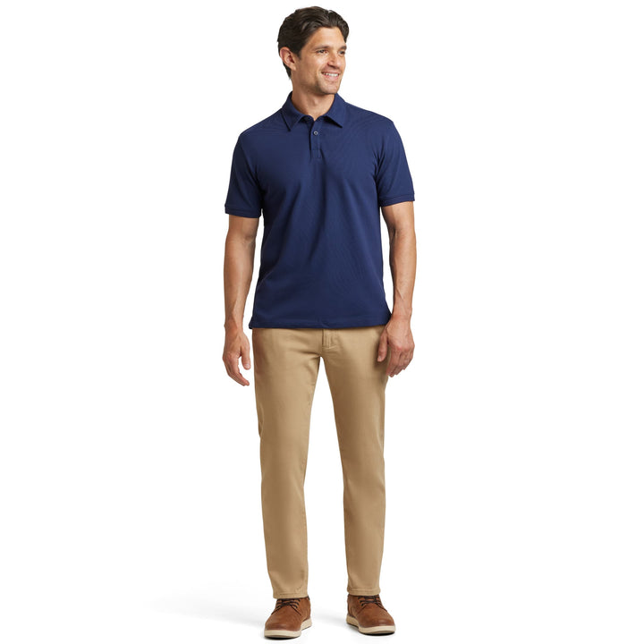 Ash & Erie Navy Pique Polo Shirt for Short Men   Short Sleeve Polo Shirt