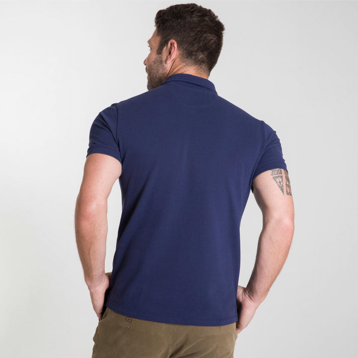 Ash & Erie Navy Pique Polo Shirt for Short Men   Short Sleeve Polo Shirt