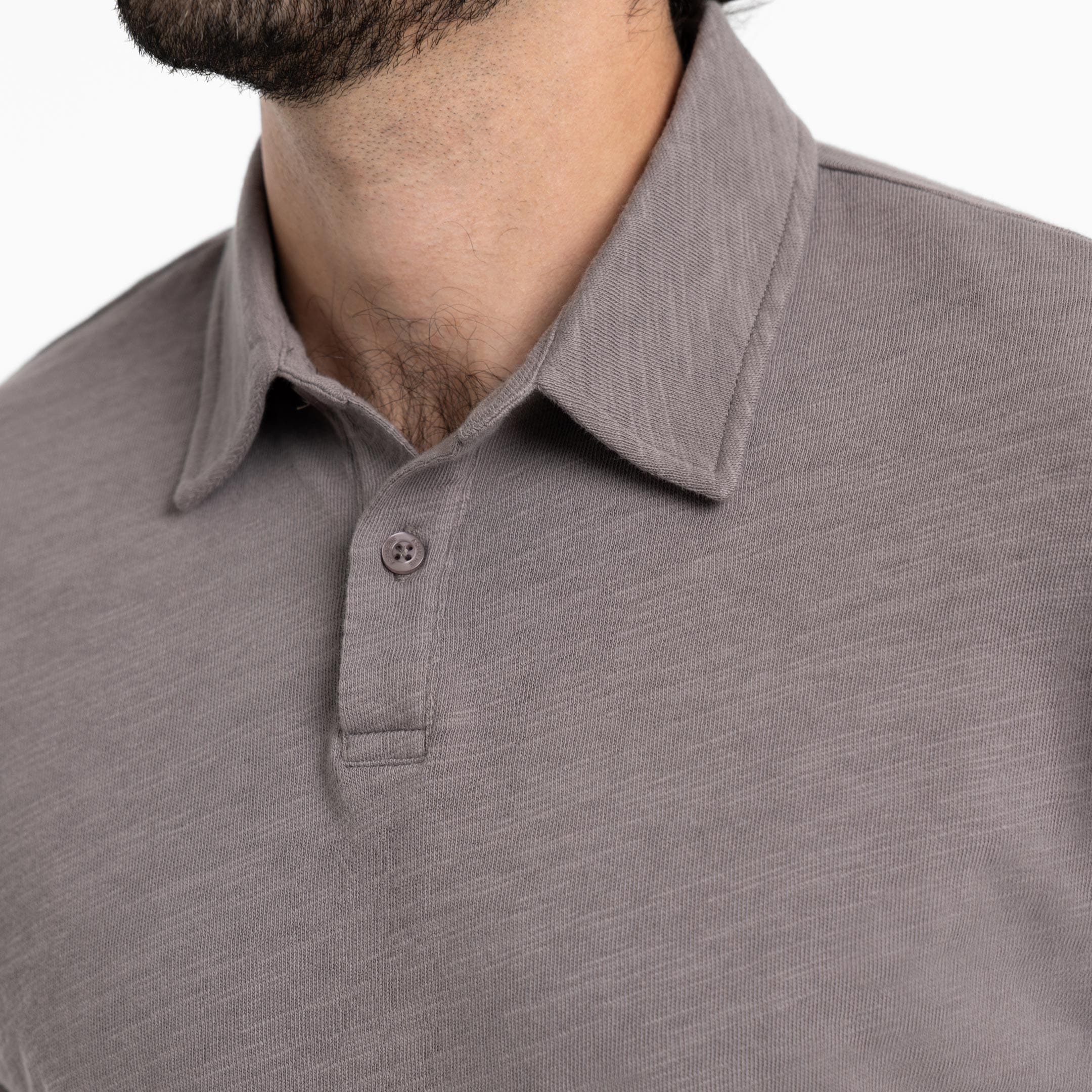 Ash & Erie Steel Grey Textured Polo Shirt for Short Men Steel Grey / XL