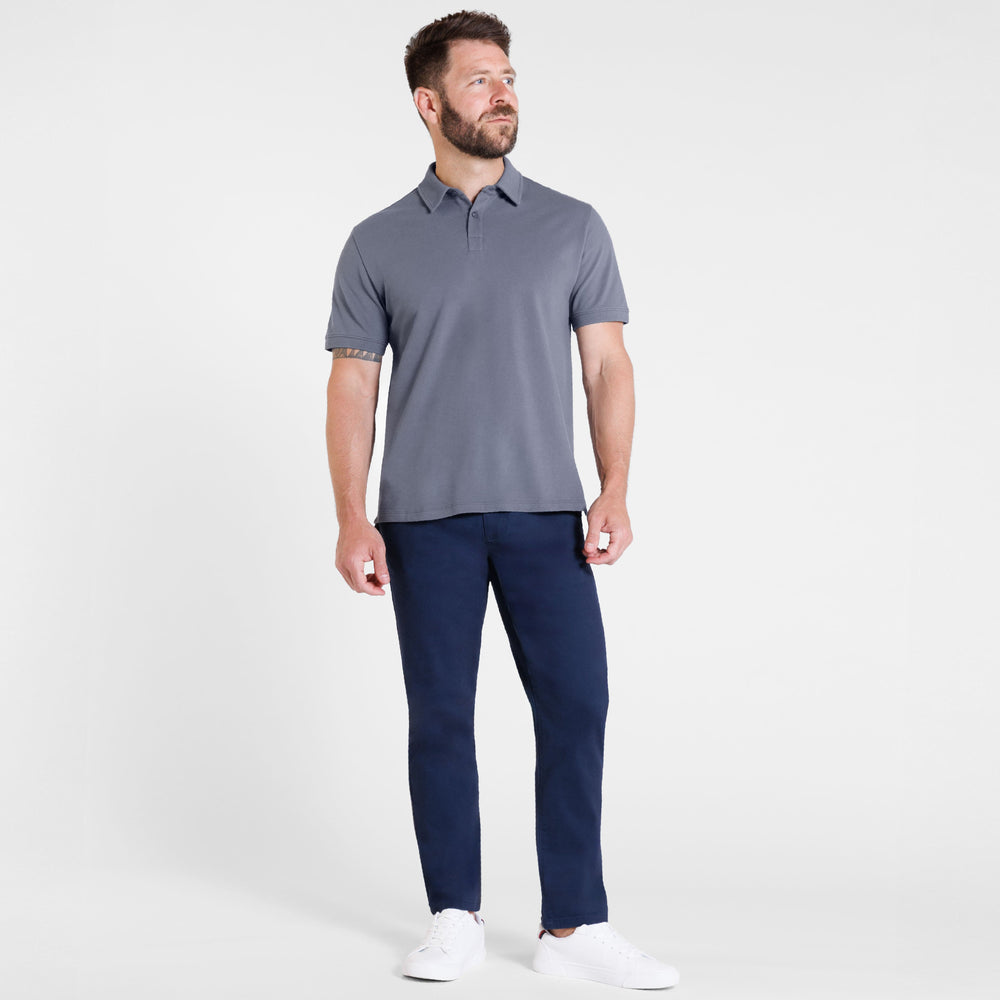 Ash & Erie Steel Pique Polo Shirt for Short Men   Short Sleeve Polo Shirt