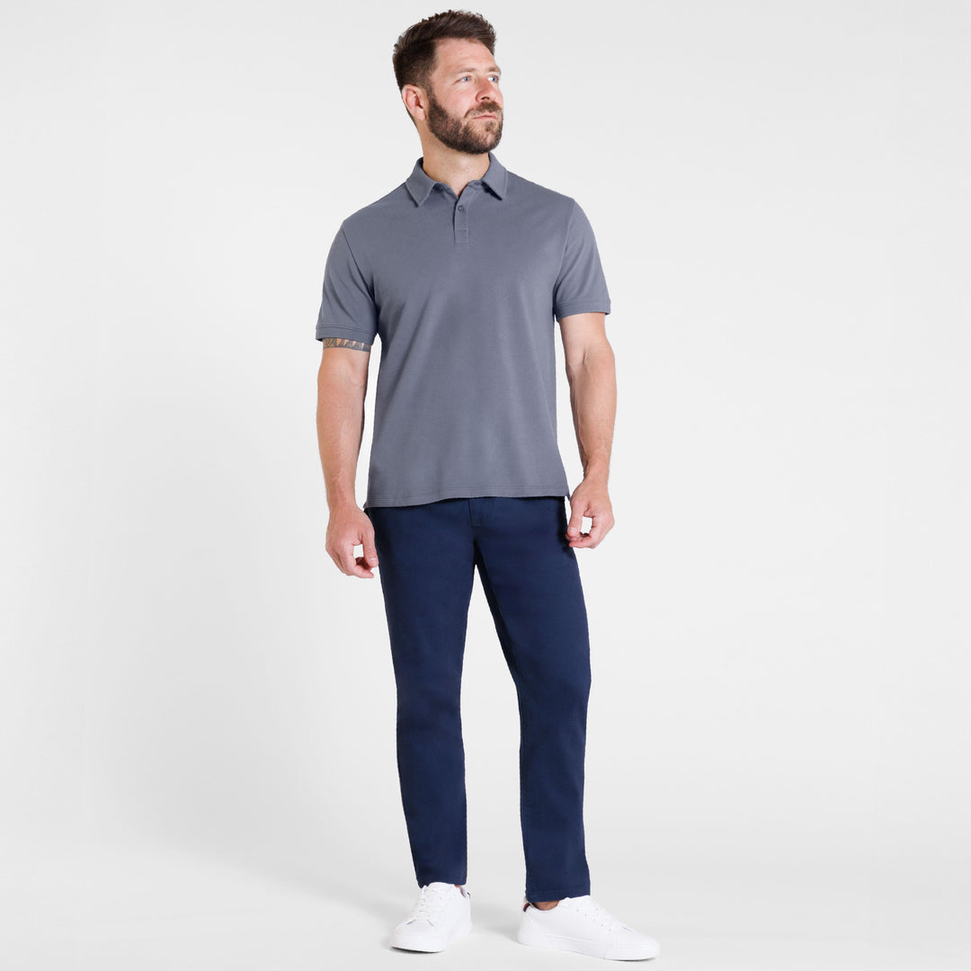 Ash & Erie Steel Pique Polo Shirt for Short Men   Short Sleeve Polo Shirt