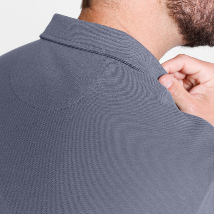 Ash & Erie Steel Pique Polo Shirt for Short Men   Short Sleeve Polo Shirt