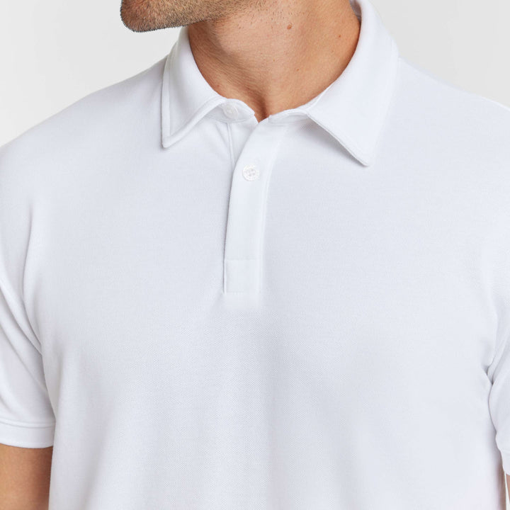 Ash & Erie White Pique Polo Shirt for Short Men   Short Sleeve Polo Shirt