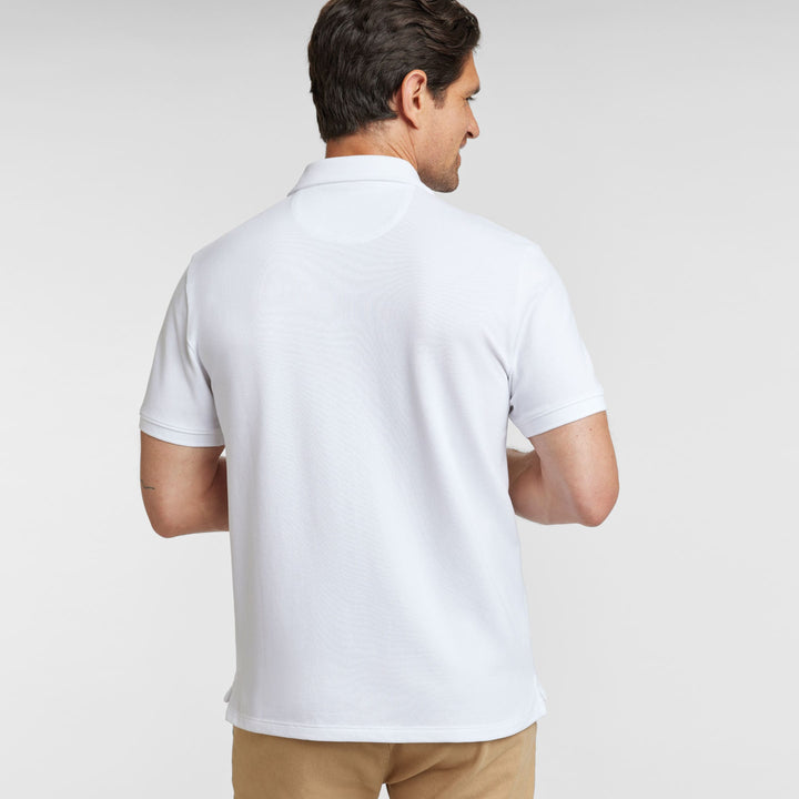 Ash & Erie White Pique Polo Shirt for Short Men   Short Sleeve Polo Shirt