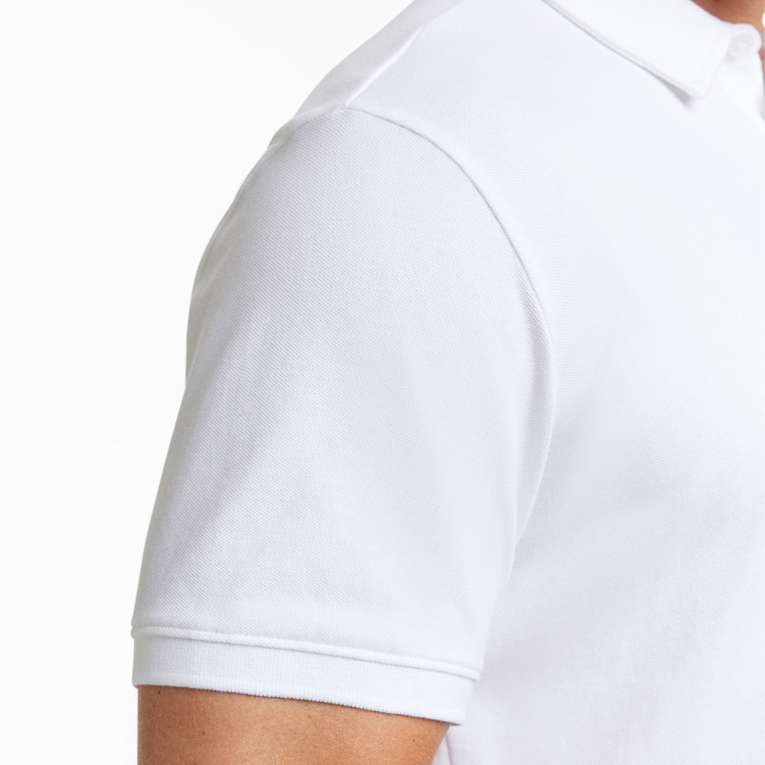 Ash & Erie White Pique Polo Shirt for Short Men   Short Sleeve Polo Shirt