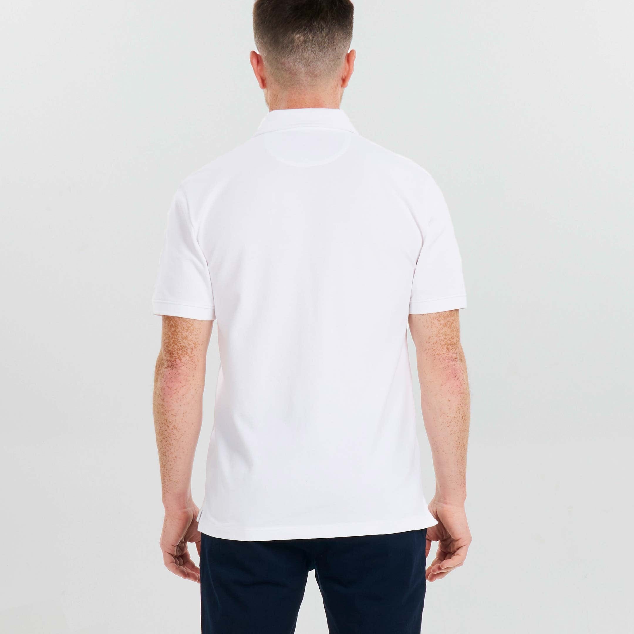 Ash & Erie White Pique Polo Shirt for Short Men   Short Sleeve Polo Shirt