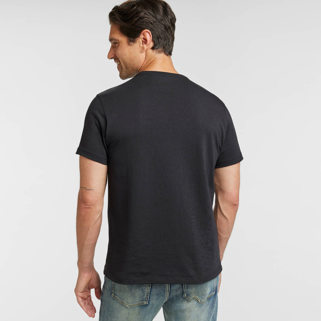 Ash & Erie Black Pima Cotton Crew Neck T-Shirt for Short Men   Short Sleeve Premium Tee