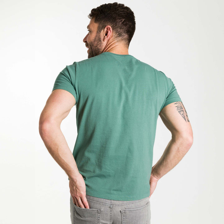 Ash & Erie Blue Green Pima Cotton Crew Neck T-Shirt for Short Men   Short Sleeve Premium Tee