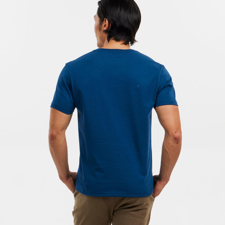 Buy Black Pima Cotton V Neck T-Shirt for Short Men | Ash & Erie   Short Sleeve Premium Tee