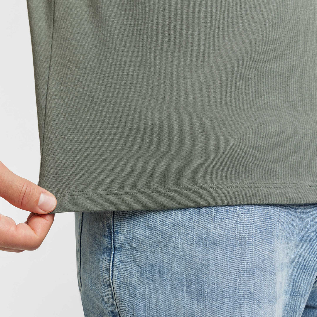Ash & Erie Fieldstone Grey Pima Cotton Crew Neck T-Shirt for Short Men   Short Sleeve Premium Tee