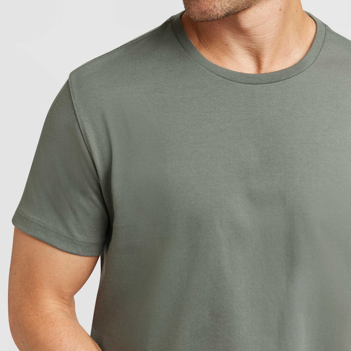 Ash & Erie Fieldstone Grey Pima Cotton Crew Neck T-Shirt for Short Men   Short Sleeve Premium Tee