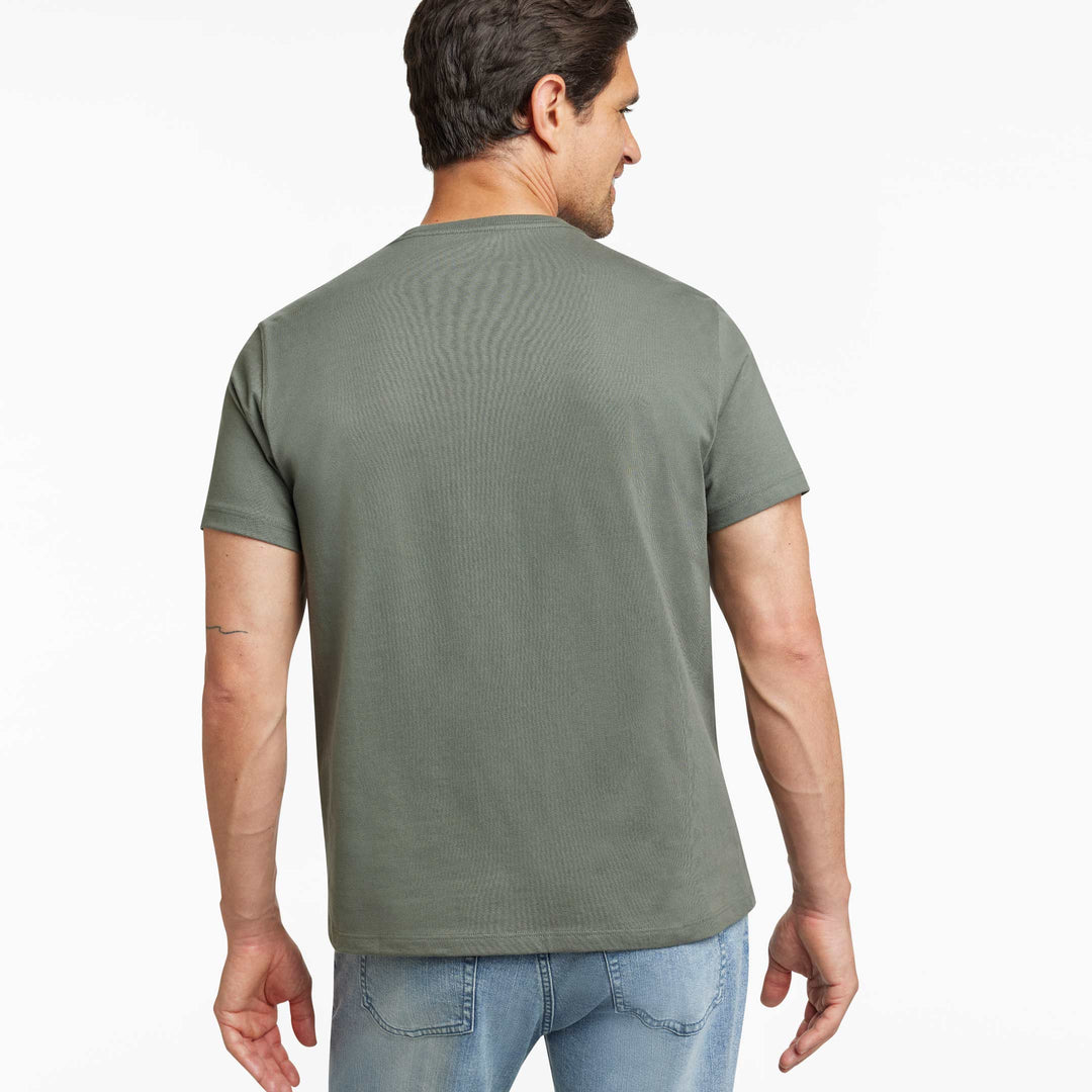 Ash & Erie Fieldstone Grey Pima Cotton Crew Neck T-Shirt for Short Men   Short Sleeve Premium Tee