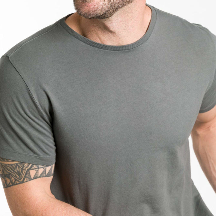 Ash & Erie Fieldstone Grey Pima Cotton Crew Neck T-Shirt for Short Men   Short Sleeve Premium Tee