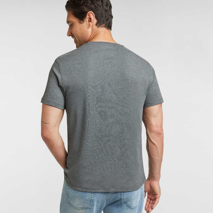 Ash & Erie Heather Charcoal Luxury Soft Touch Crew Neck T-Shirt for Short Men   Short Sleeve Premium Tee