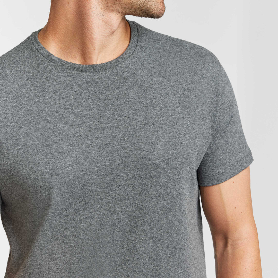 Ash & Erie Heather Charcoal Luxury Soft Touch Crew Neck T-Shirt for Short Men   Short Sleeve Premium Tee