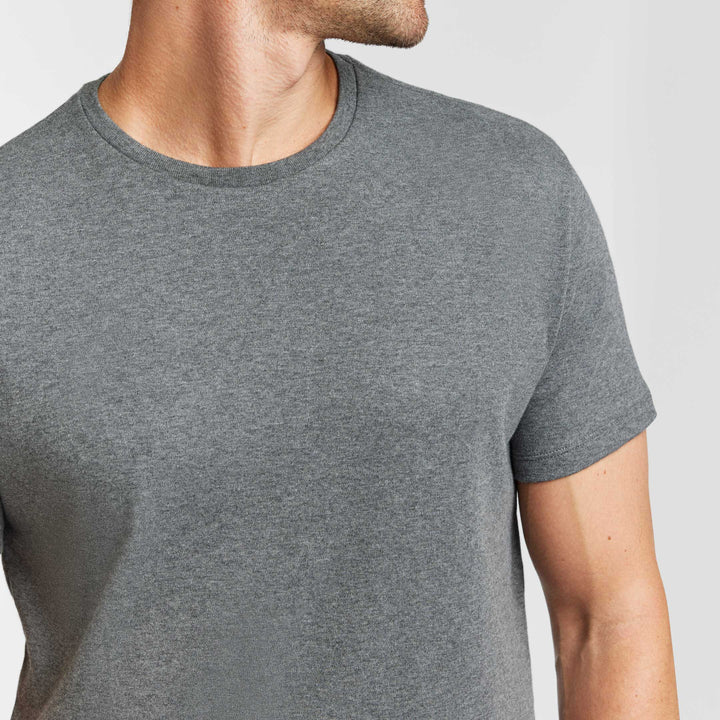Ash & Erie Heather Charcoal Luxury Soft Touch Crew Neck T-Shirt for Short Men   Short Sleeve Premium Tee