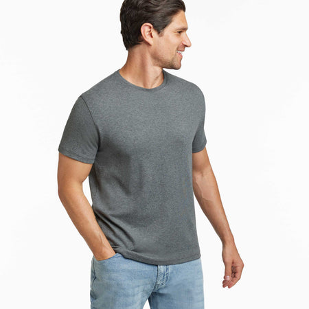 Ash & Erie Heather Charcoal Luxury Soft Touch Crew Neck T-Shirt