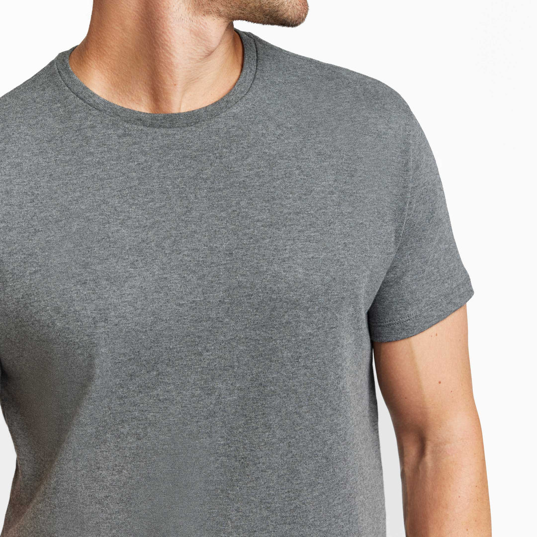 Ash & Erie Heather Charcoal Luxury Soft Touch Crew Neck T-Shirt for Short Men   Short Sleeve Premium Tee