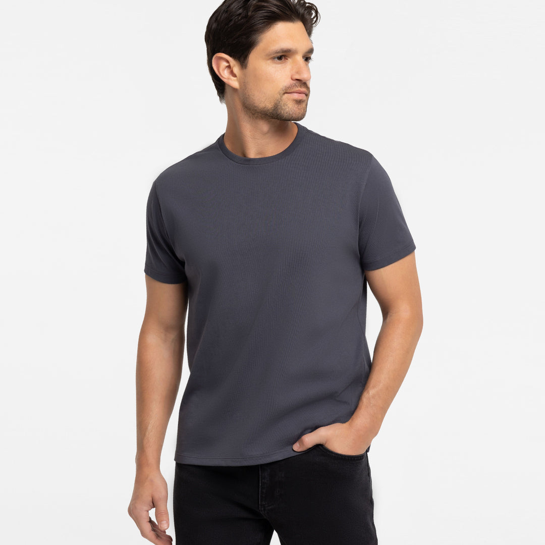 Ash & Erie Ink Pima Cotton Crew Neck T-Shirt for Short Men   Short Sleeve Premium Tee