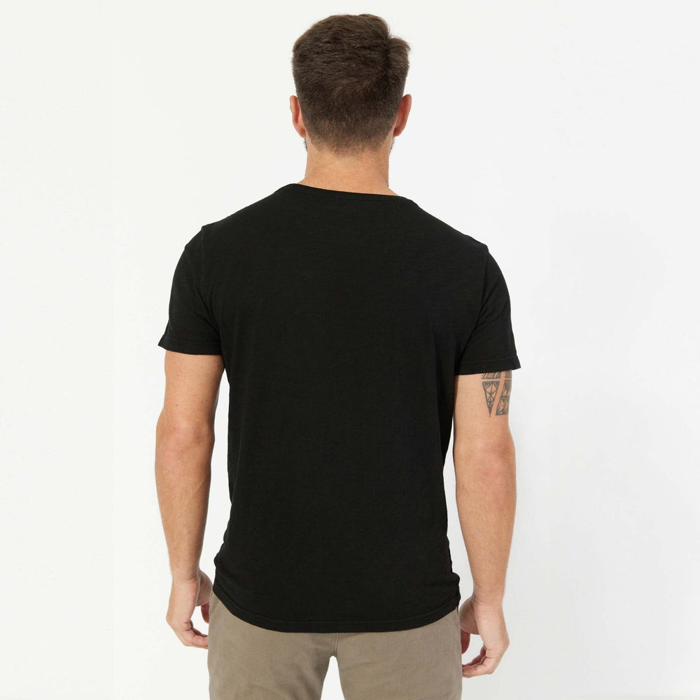 Ash & Erie Lightweight Washed Black Crew Neck T-Shirt for Short Men   Short Sleeve Premium Tee