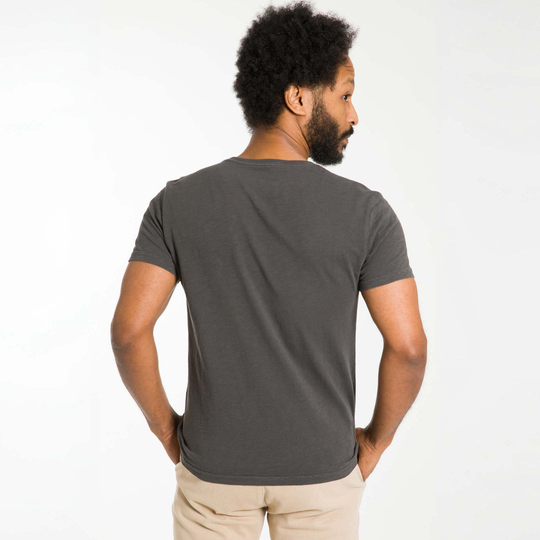 Ash & Erie Lightweight Washed Charcoal Crew Neck T-Shirt for Short Men   Short Sleeve Premium Tee