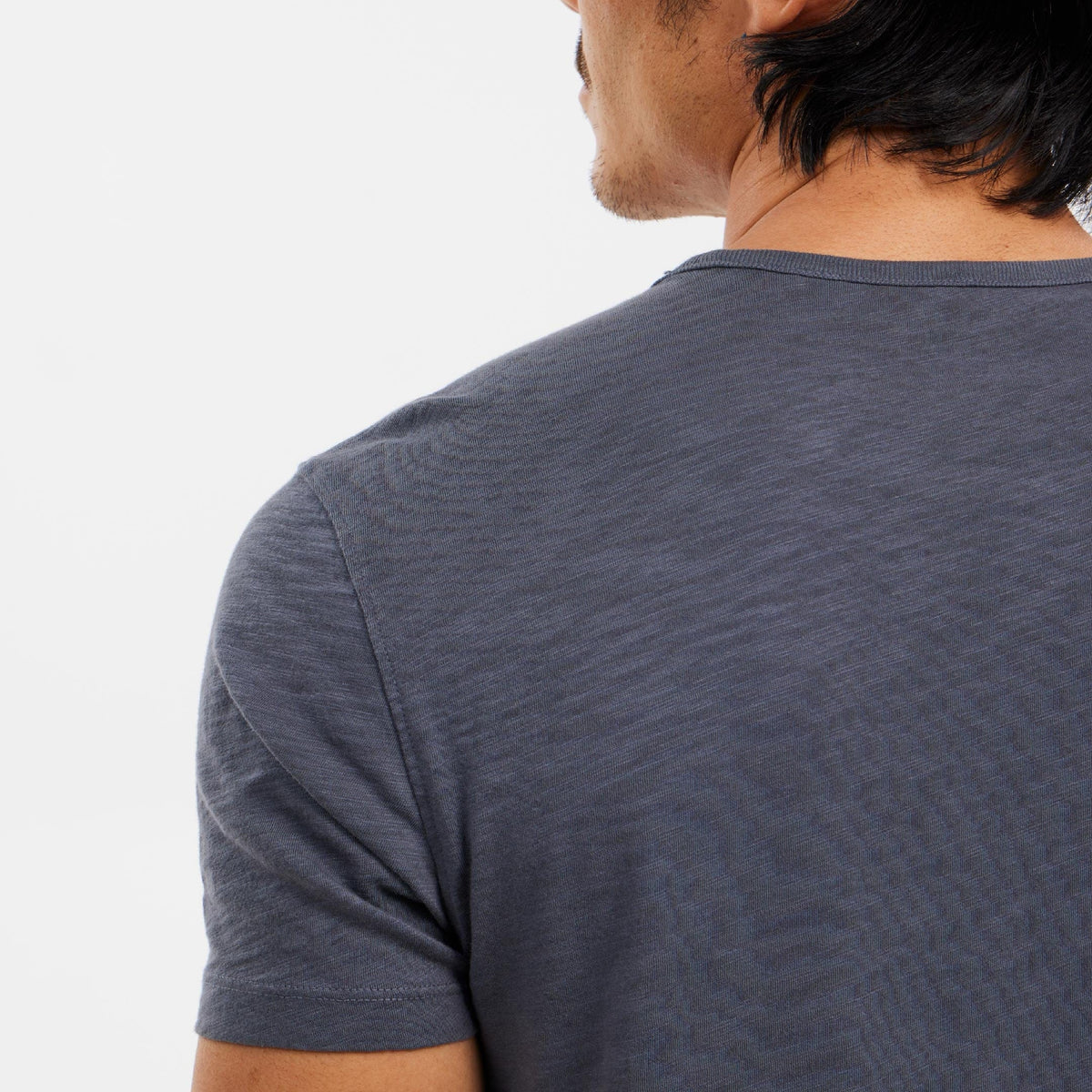 Ash & Erie Dark Grey Textured Crew Neck T-Shirt for Short Men