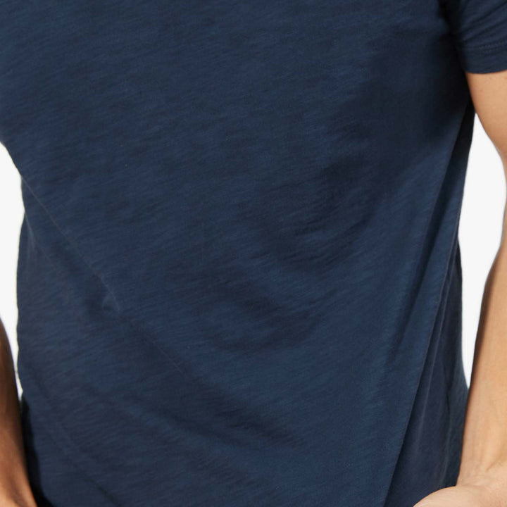 Ash & Erie Lightweight Washed Navy Crew Neck T-Shirt for Short Men   Short Sleeve Premium Tee