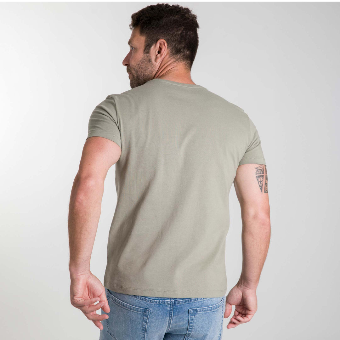 Ash & Erie Sage Green Pima Cotton Crew Neck T-Shirt for Short Men   Short Sleeve Premium Tee