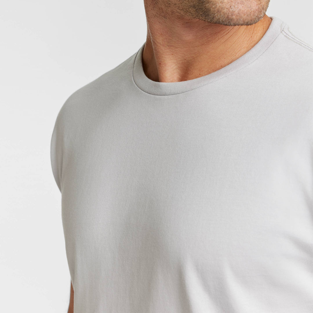 Ash & Erie Space Grey Pima Cotton Crew Neck T-Shirt for Short Men   Short Sleeve Premium Tee