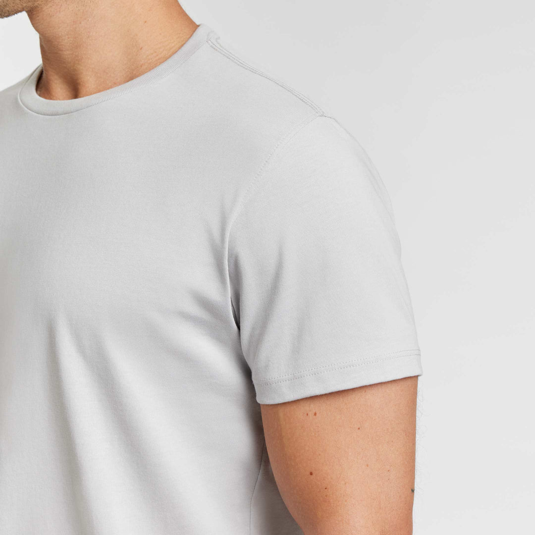 Ash & Erie Space Grey Pima Cotton Crew Neck T-Shirt for Short Men   Short Sleeve Premium Tee