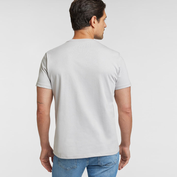 Ash & Erie Space Grey Pima Cotton Crew Neck T-Shirt for Short Men   Short Sleeve Premium Tee