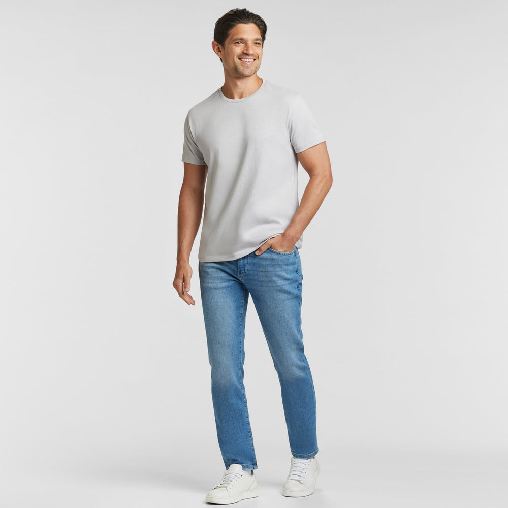 Ash & Erie Space Grey Pima Cotton Crew Neck T-Shirt for Short Men   Short Sleeve Premium Tee