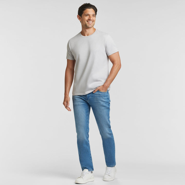 Ash & Erie Space Grey Pima Cotton Crew Neck T-Shirt for Short Men   Short Sleeve Premium Tee