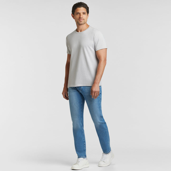 Ash & Erie Space Grey Pima Cotton Crew Neck T-Shirt for Short Men   Short Sleeve Premium Tee