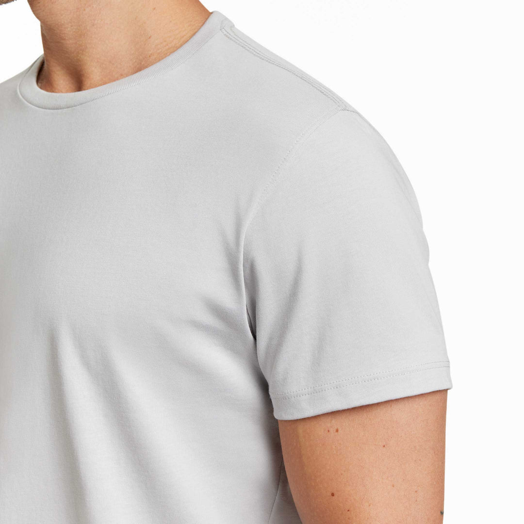 Ash & Erie Space Grey Pima Cotton Crew Neck T-Shirt for Short Men   Short Sleeve Premium Tee