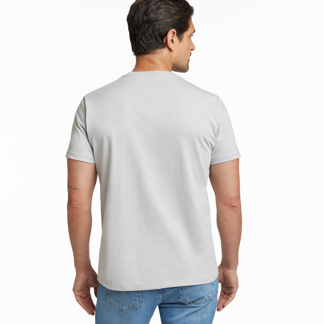 Ash & Erie Space Grey Pima Cotton Crew Neck T-Shirt for Short Men   Short Sleeve Premium Tee
