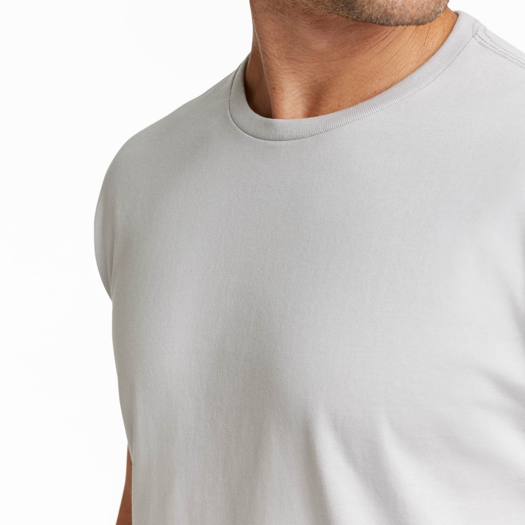 Ash & Erie Space Grey Pima Cotton Crew Neck T-Shirt for Short Men   Short Sleeve Premium Tee