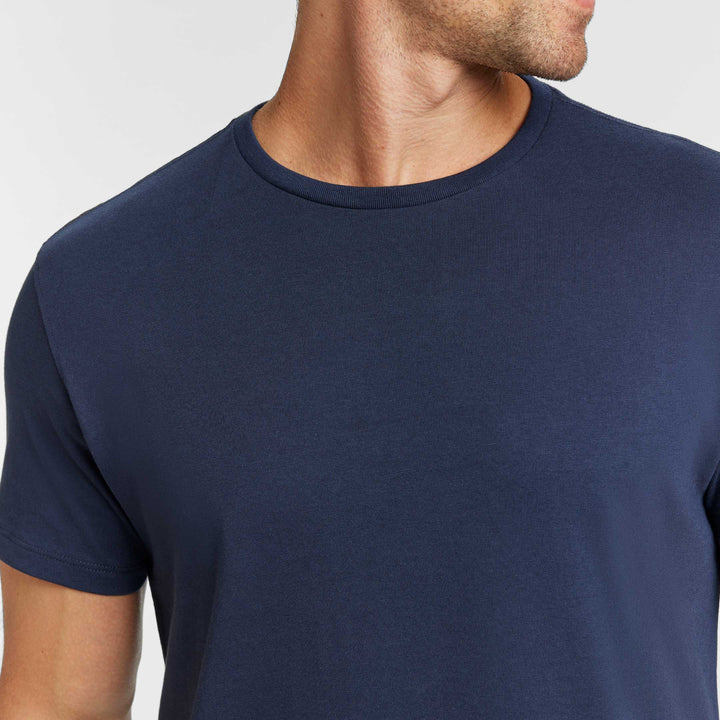 Ash & Erie True Navy Pima Cotton Crew Neck T-Shirt for Short Men   Short Sleeve Premium Tee