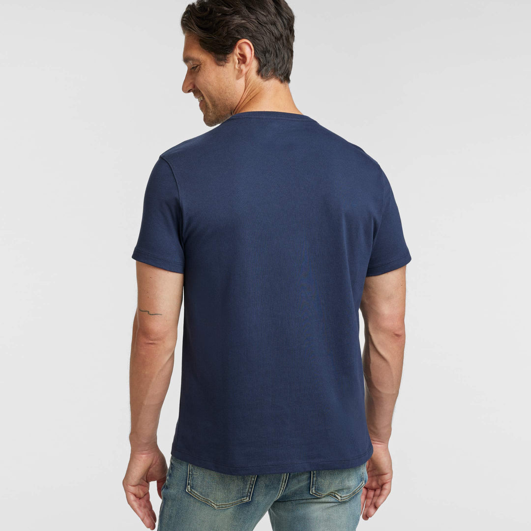 Ash & Erie True Navy Pima Cotton Crew Neck T-Shirt for Short Men   Short Sleeve Premium Tee