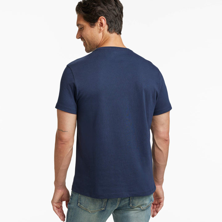 Ash & Erie True Navy Pima Cotton Crew Neck T-Shirt for Short Men   Short Sleeve Premium Tee