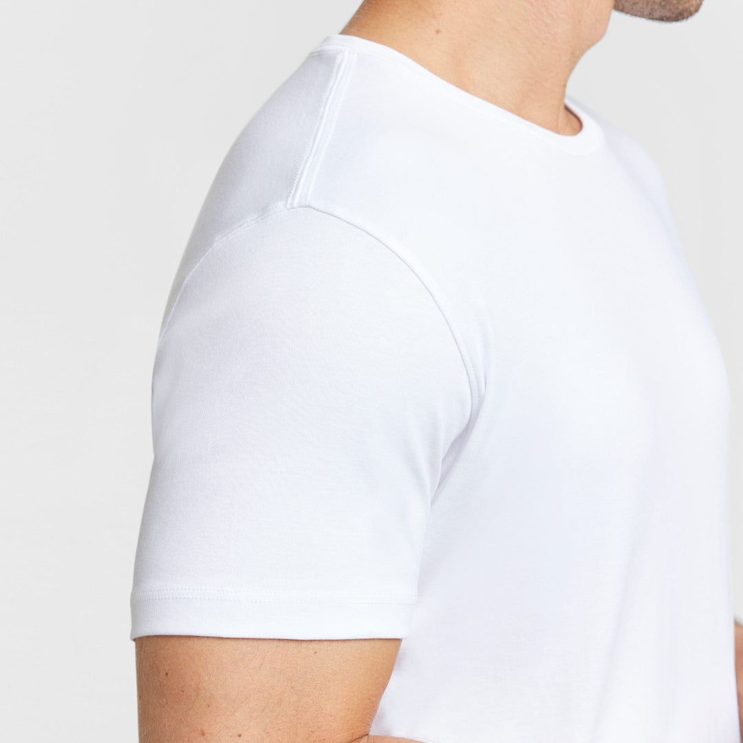 Ash & Erie White Luxury Soft Touch Crew Neck T-Shirt for Short Men   Short Sleeve Premium Tee