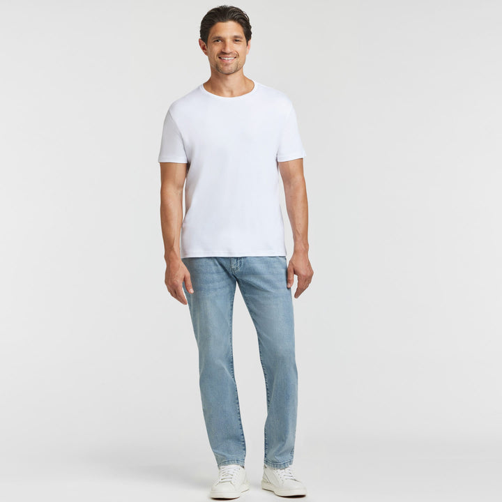 Ash & Erie White Luxury Soft Touch Crew Neck T-Shirt for Short Men   Short Sleeve Premium Tee