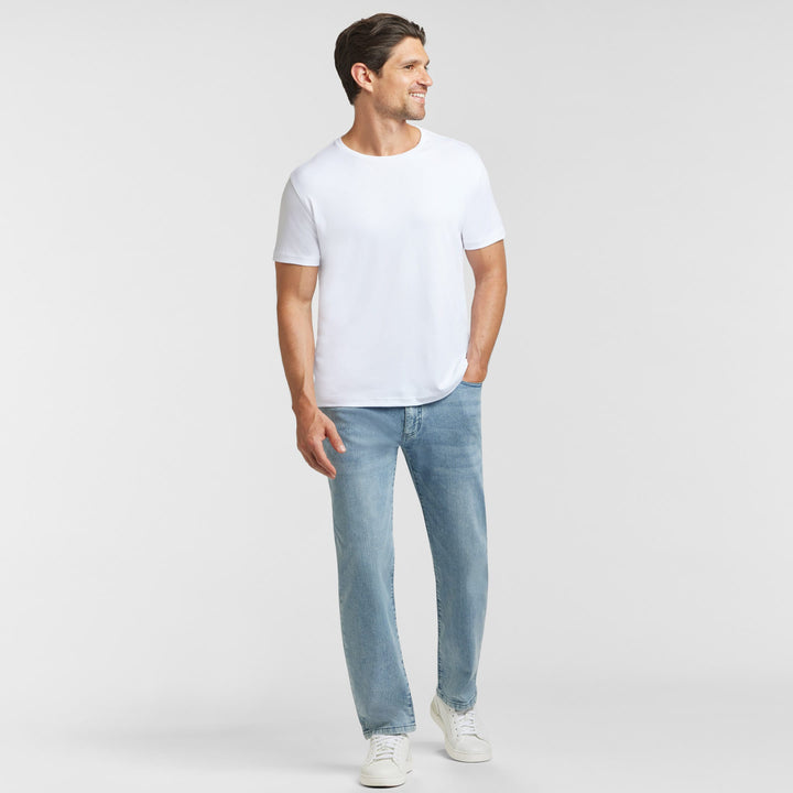 Ash & Erie White Luxury Soft Touch Crew Neck T-Shirt for Short Men   Short Sleeve Premium Tee